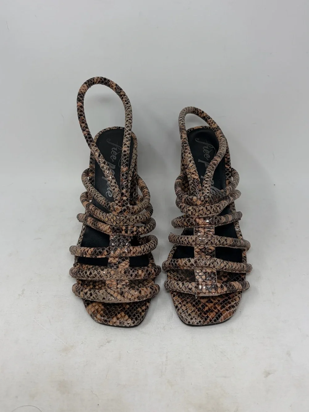 Free People Women's Colette Python Strap Heel Sandal Size 37 or US 7